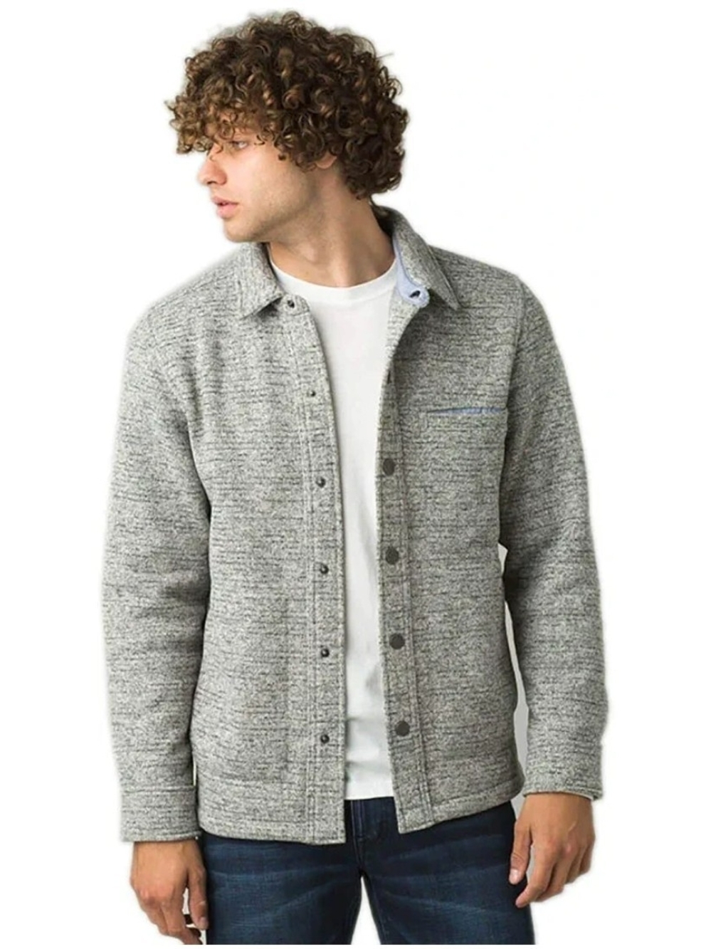 Prana Men's Heather Gray Knit Shirt Jacket